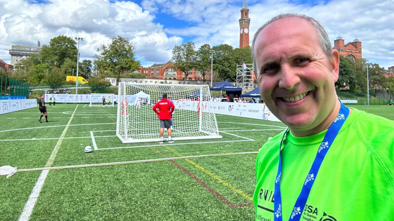 UKSE regional executive Mike Lowe at the International Blind Sport Federation World Games