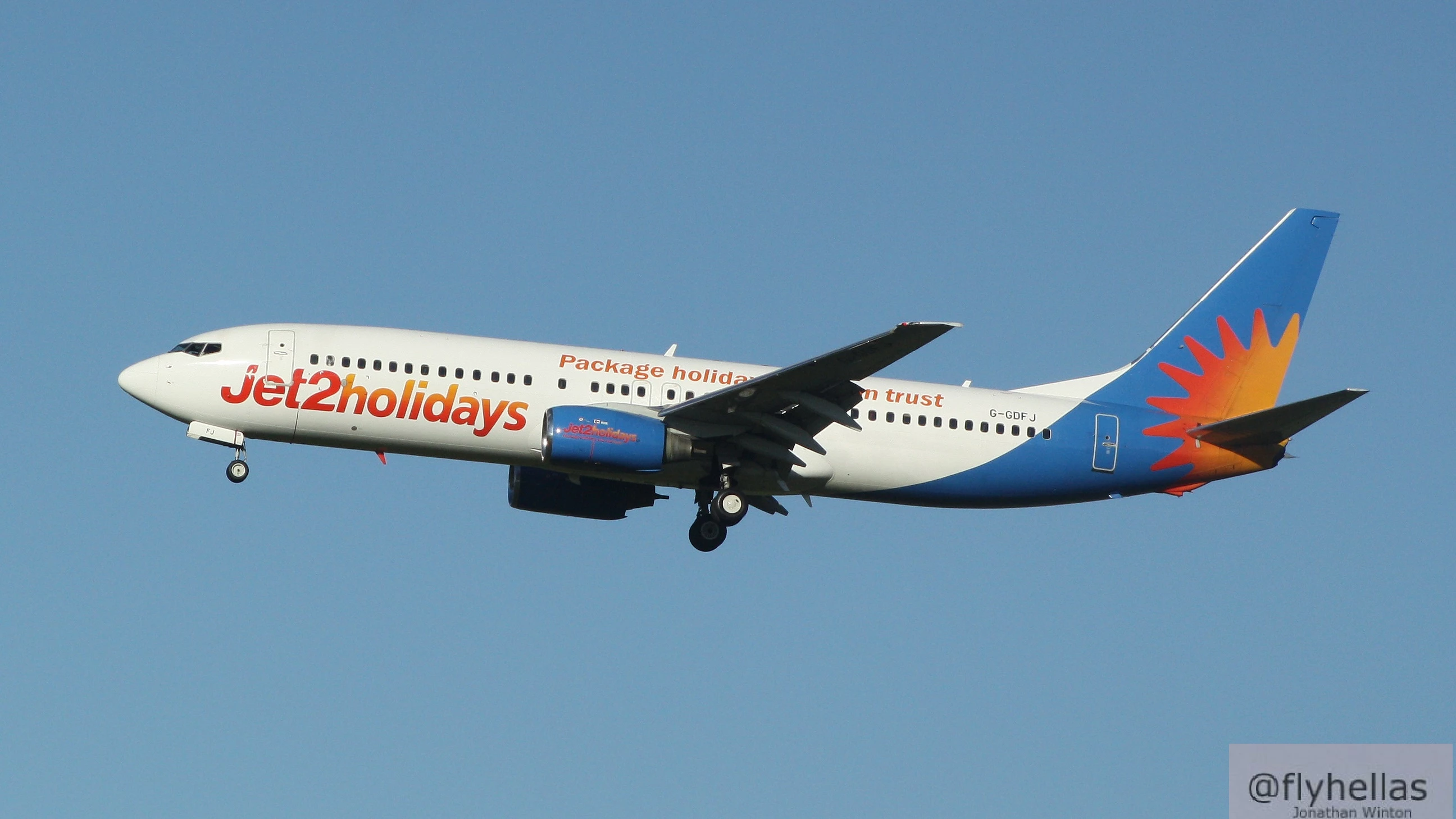 Jet2 Boeing737-804 G-GDFJ Newcastle Airport