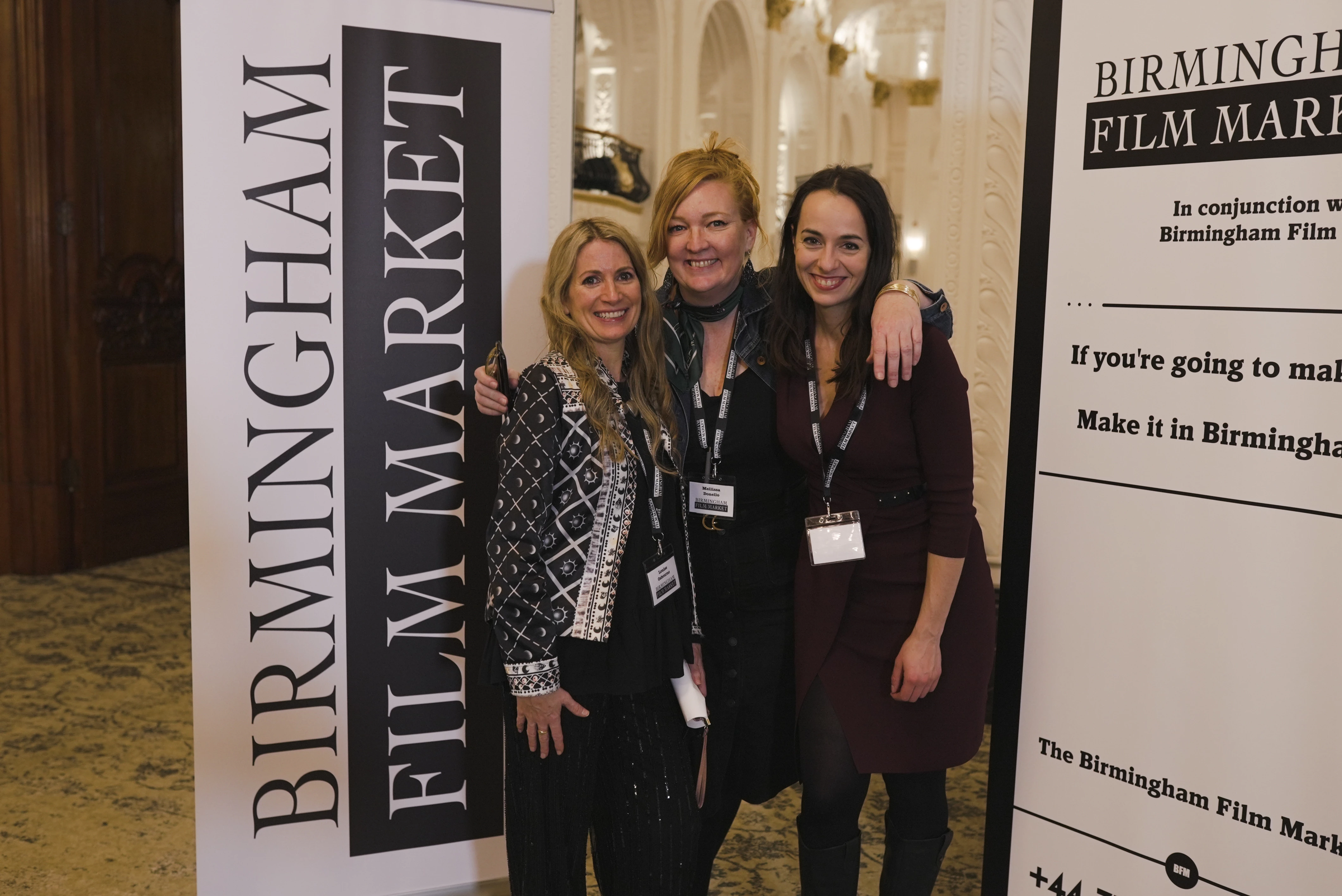 Birmingham Film & TV Market founders from left Louise Osbourne Mellissa Donello and Sophie Ivanova at the 2021 event