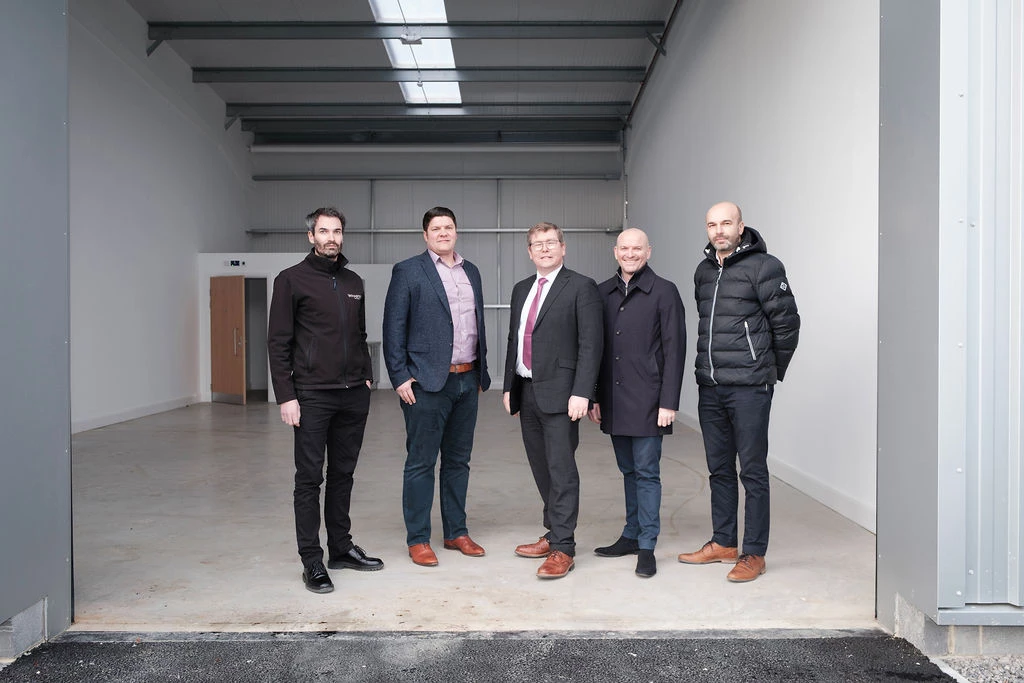 L-R: Matthew Wharton, director, Wharton Construction; Adam Richardson, director, Priority Space; Peter Gibson MP for Darlington; Richard Scott, director, Savills & Jonathan Simpson, director at Connect Property North East.