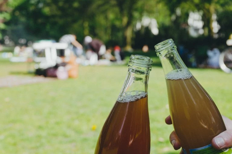 Clinking at the picnic