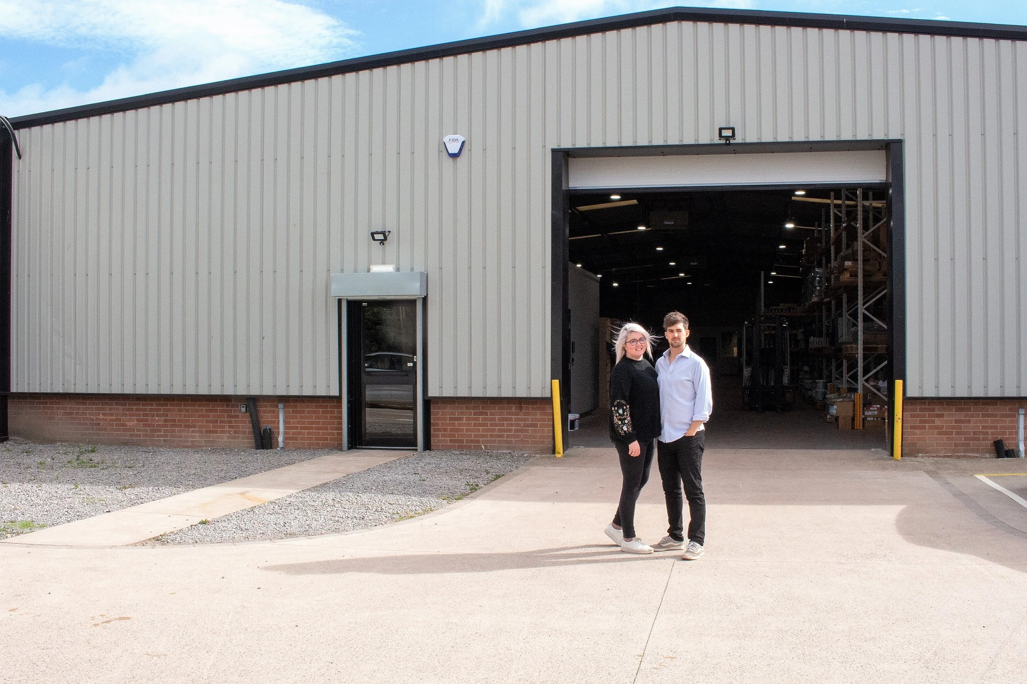 Helen and Matt Goddard outside the new premises