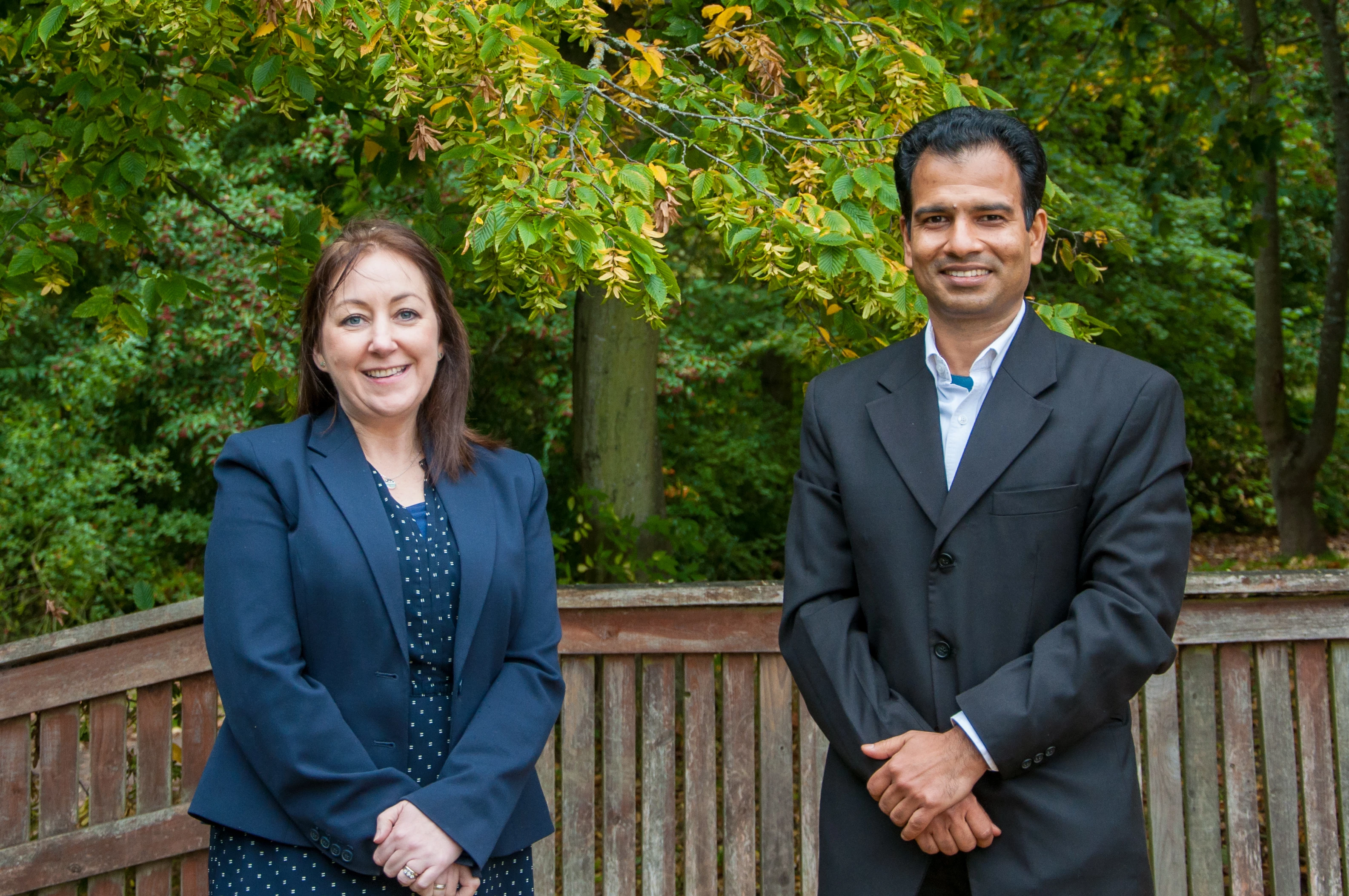 Northumbria Master’s graduate Anindya Chatterjee with Anna-Lisa Mills