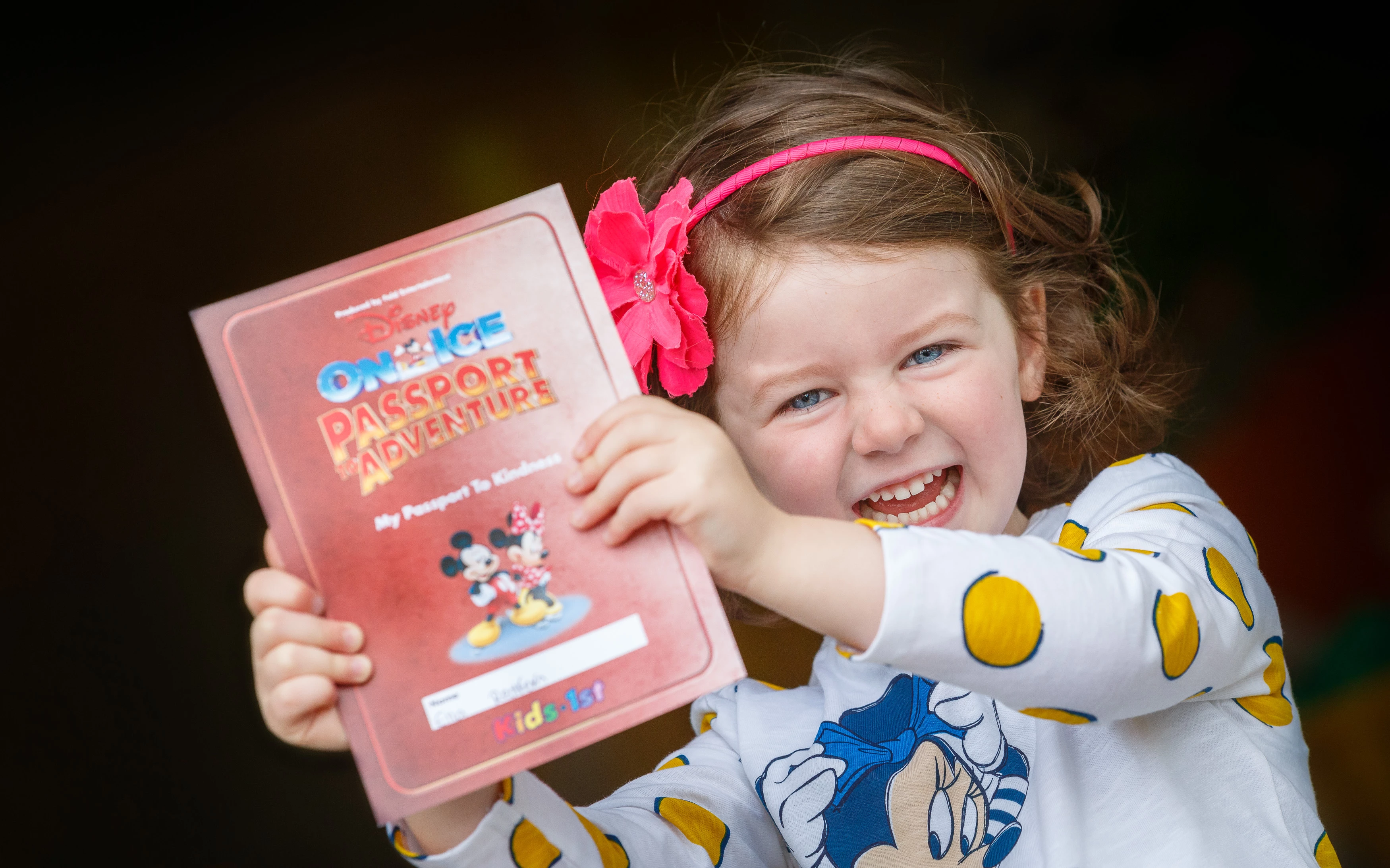 Ella Redfern (4) from Whitley Bay with her Passport to Kindness