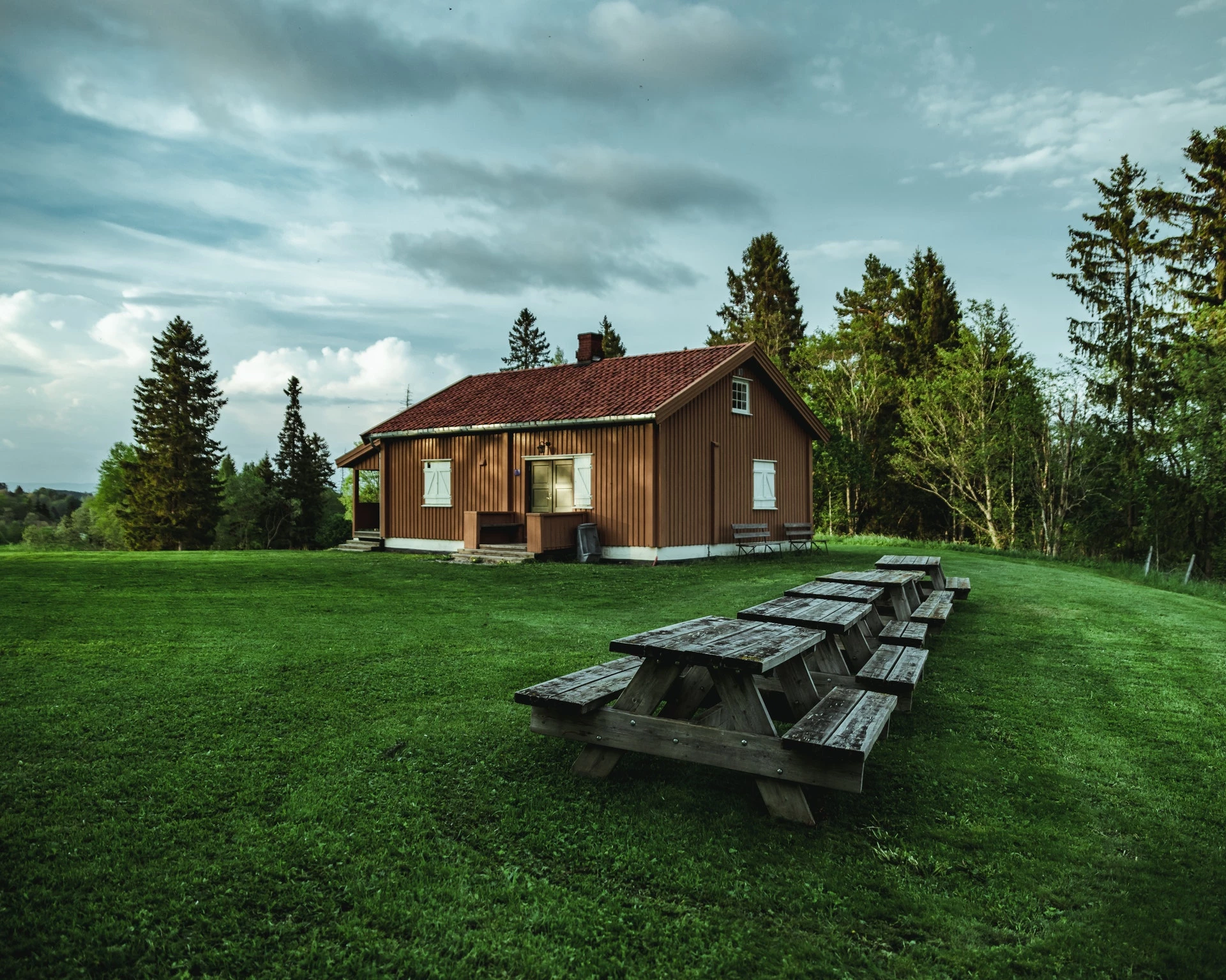 Rural holiday lodge.