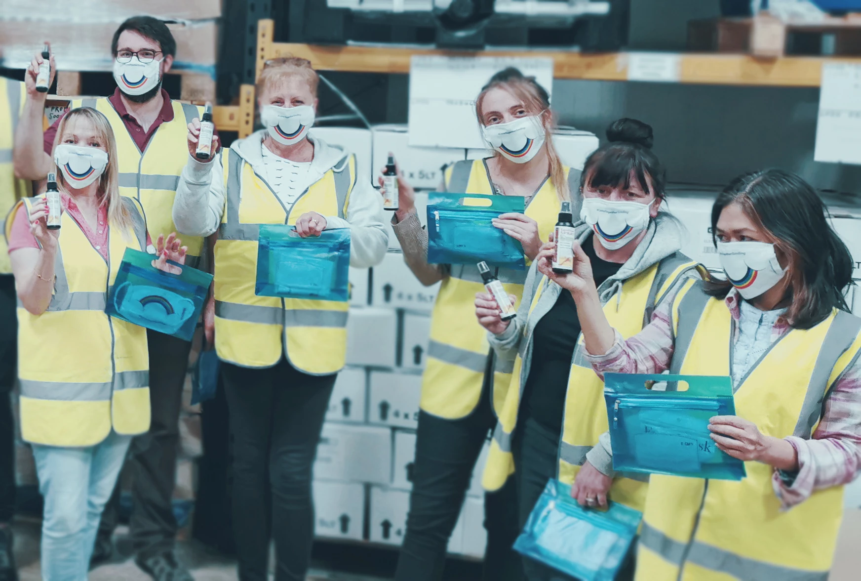 Qualkem Brands staff wearing SmileE masks