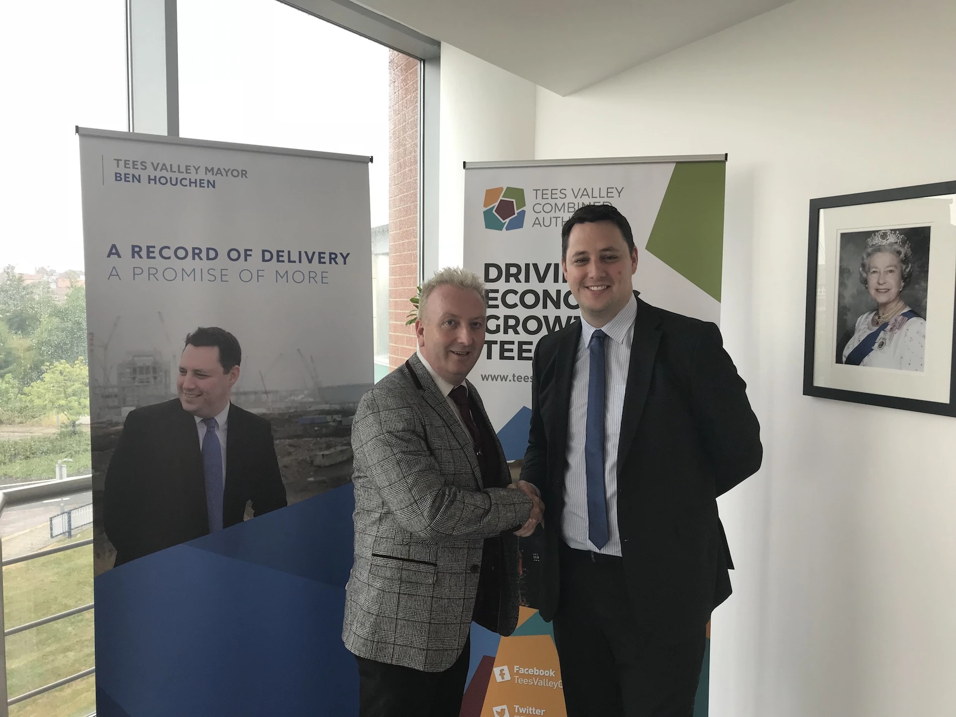  Leader of Hartlepool Borough Council Christopher Akers-Belcher with Tees Valley Mayor Ben Houchen. 