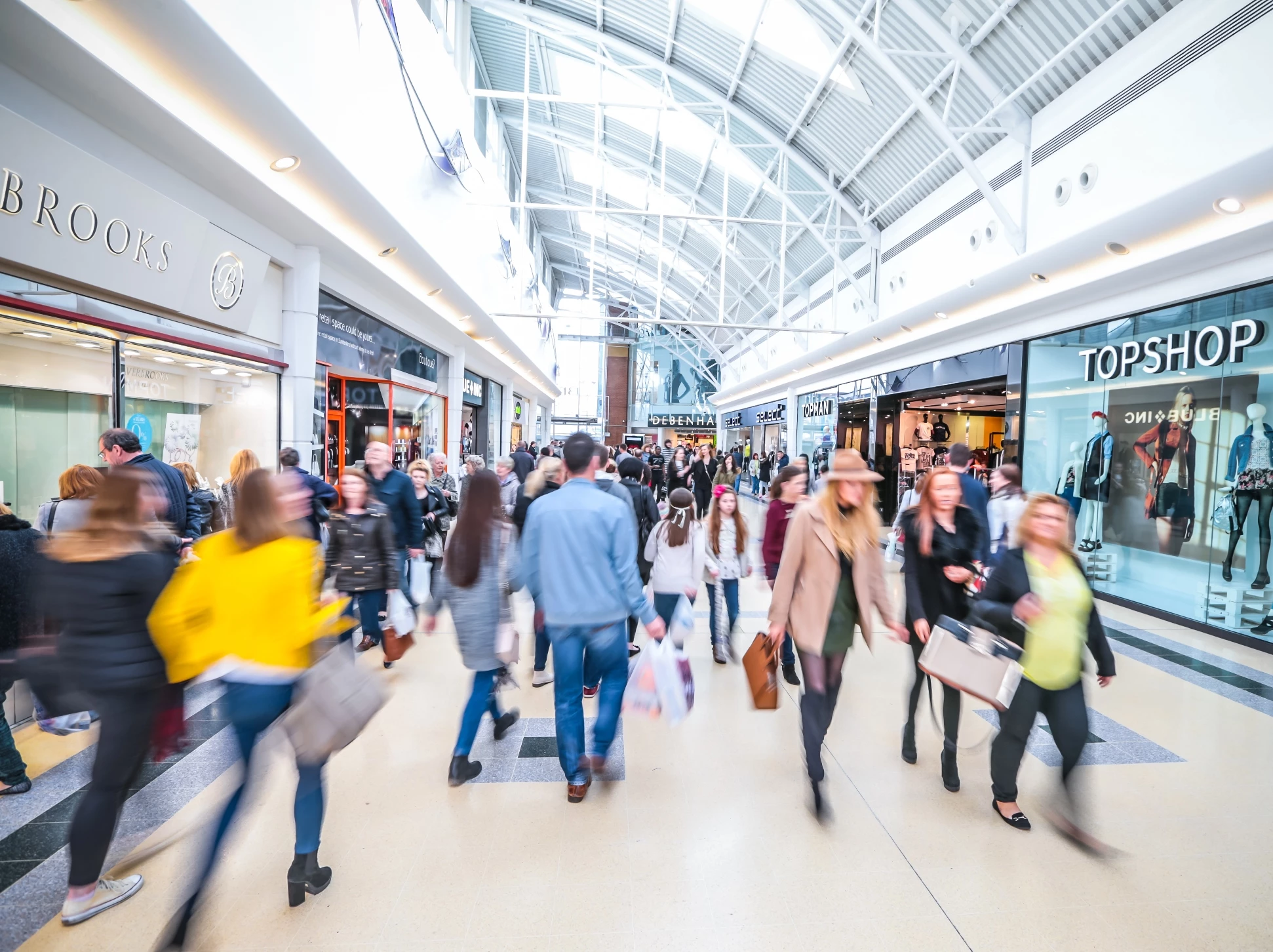 Shoppers at the Bridges