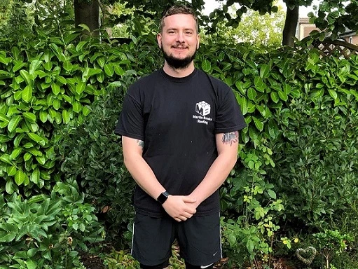 Martin-Brooks' buyer, Ben Elmore, prepares for the Sheffield 10k