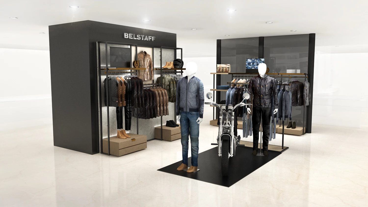 Belstaff's Hankyu Men's space in Tokyo.