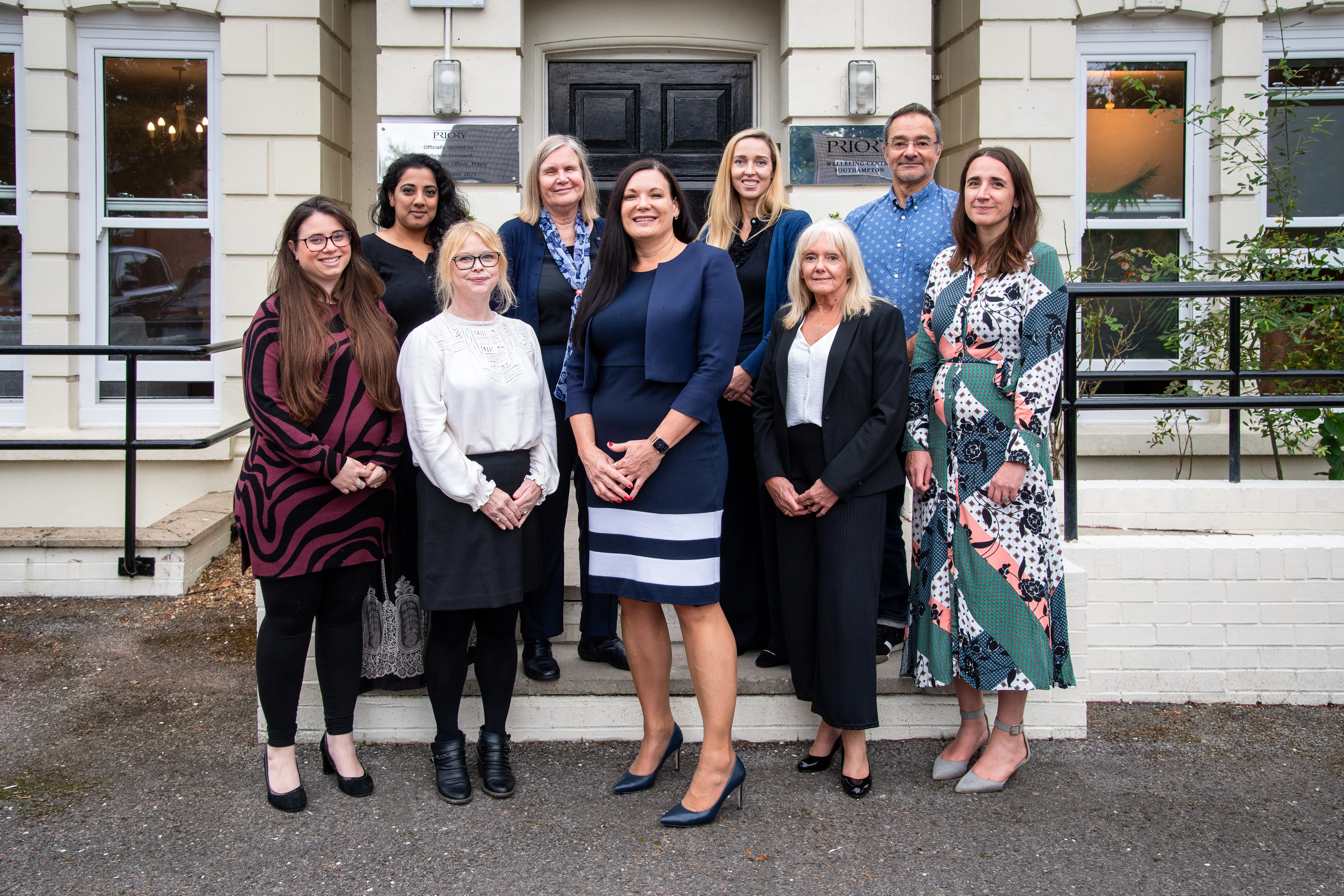 Priory CEO Rebekah Cresswell (centre of front row) officially opens Priory Wellbeing Centre Southampton