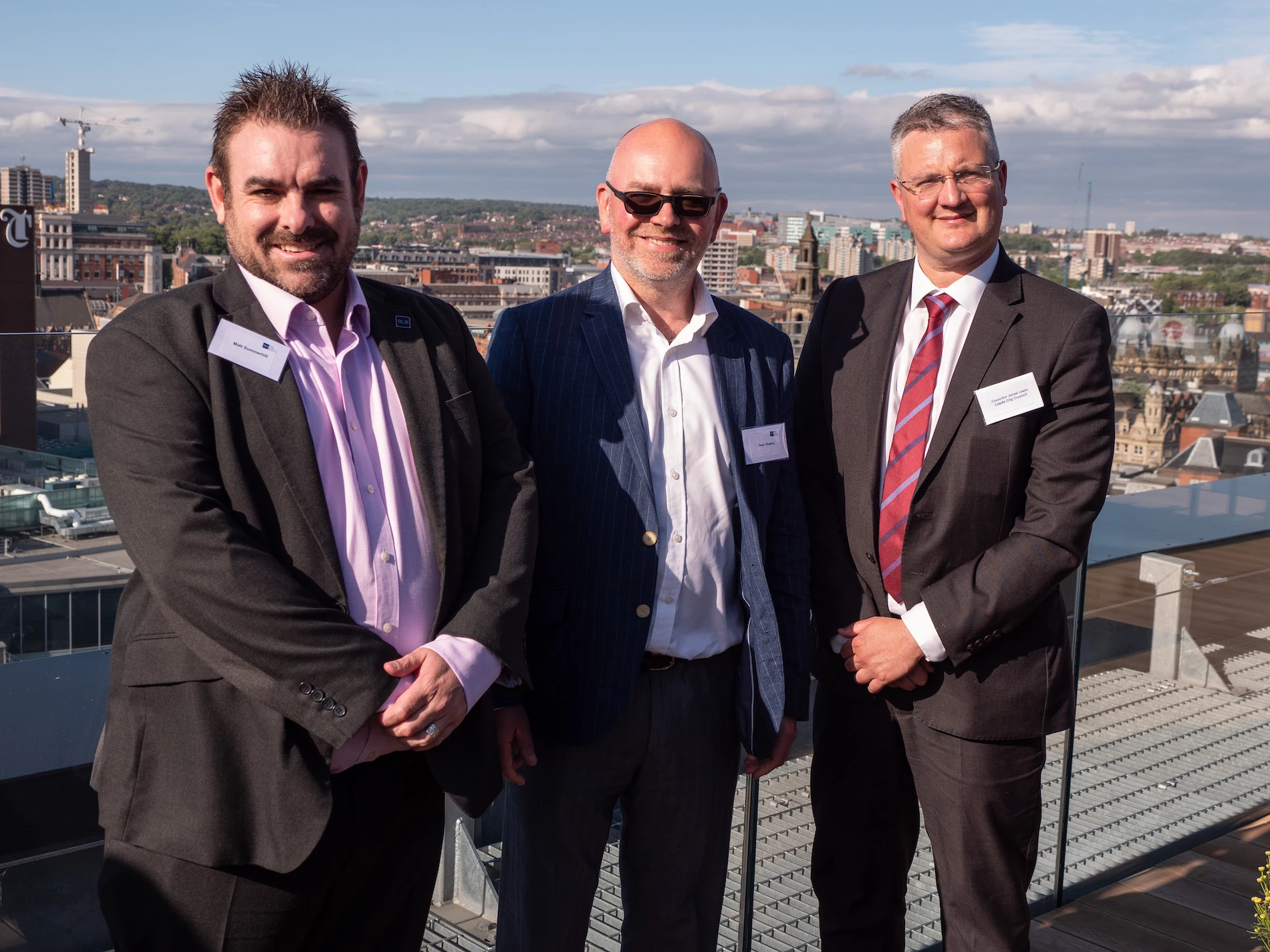 Matt Summerhill, Managing Partner for RLB Yorkshire and Humber, RLB, Dean Sheehy, RLB Director and  Councillor James Lewis, Deputy Leader and Executive Member for Resources and Strategy - Leeds City Council