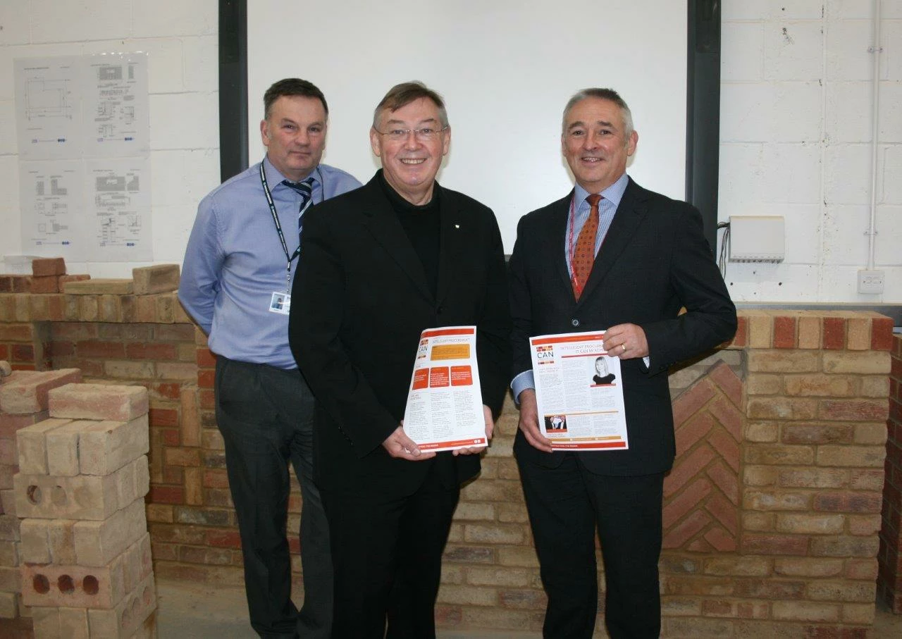 (LtoR) Graham Cunningham (Gateshead College Construction Academy), Ian Means (Labour candidate for Gateshead) and Ken Parkin (CAN committee member). 