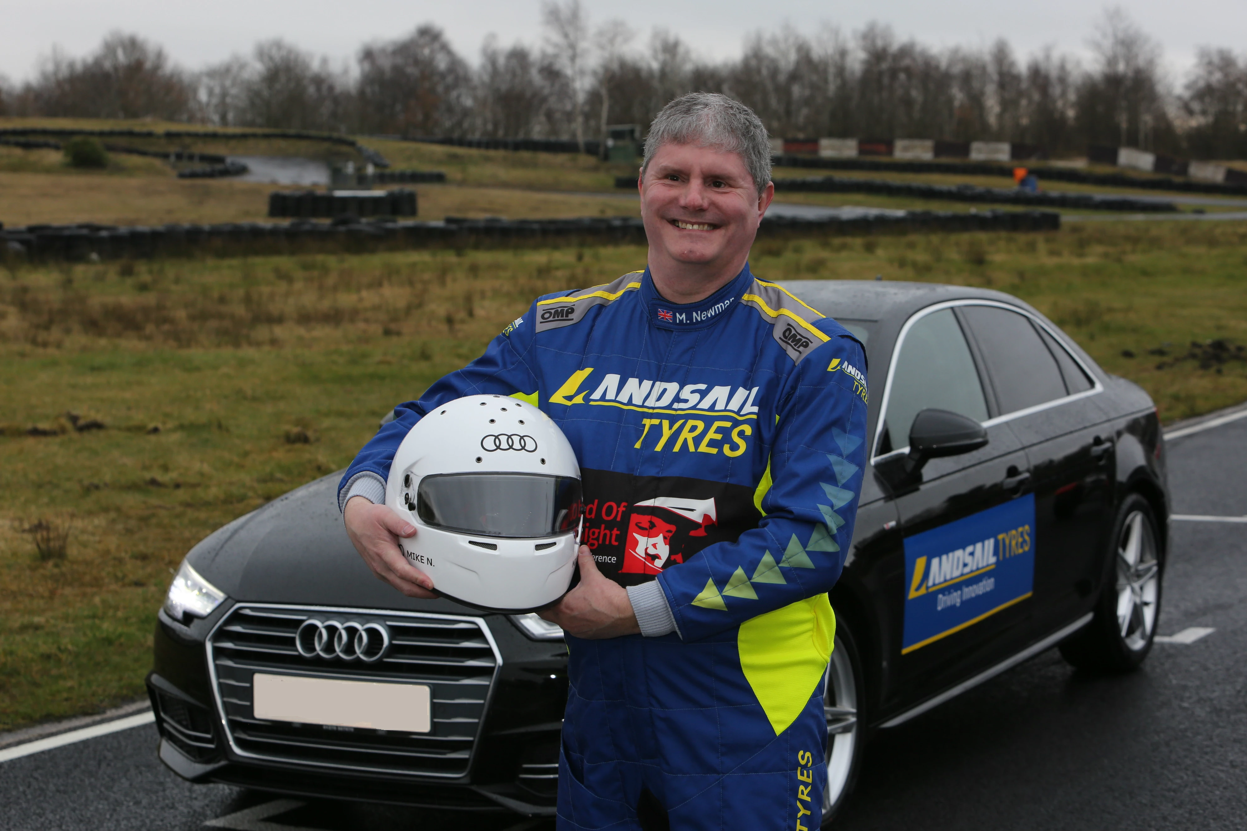 Speed of Sight charity CEO Mike Newman at the launch of a new partnership with Landsail Tyres