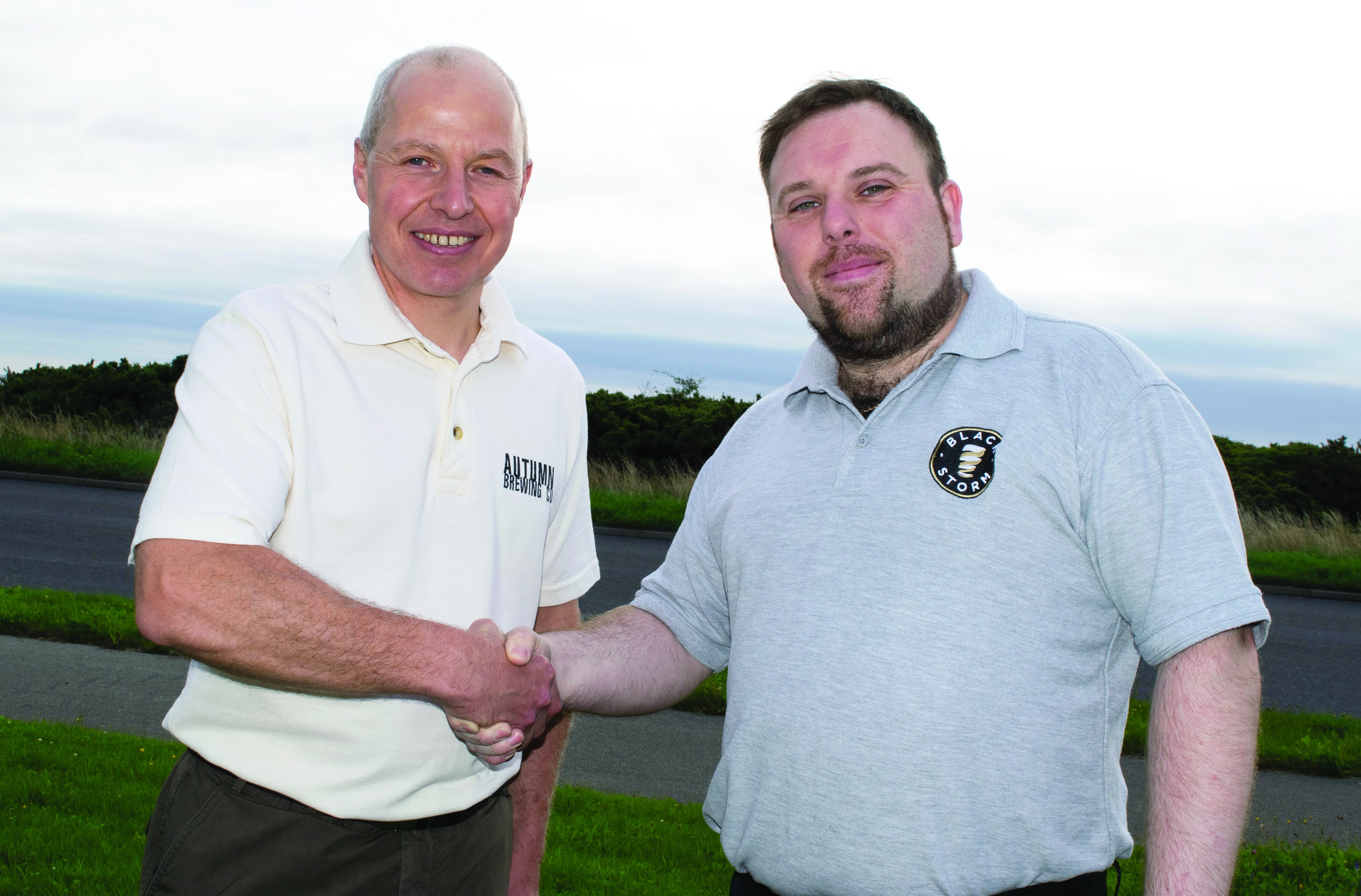 Autumn Brewing's Peter Briggs (left) with Paul Hughes of Black Storm