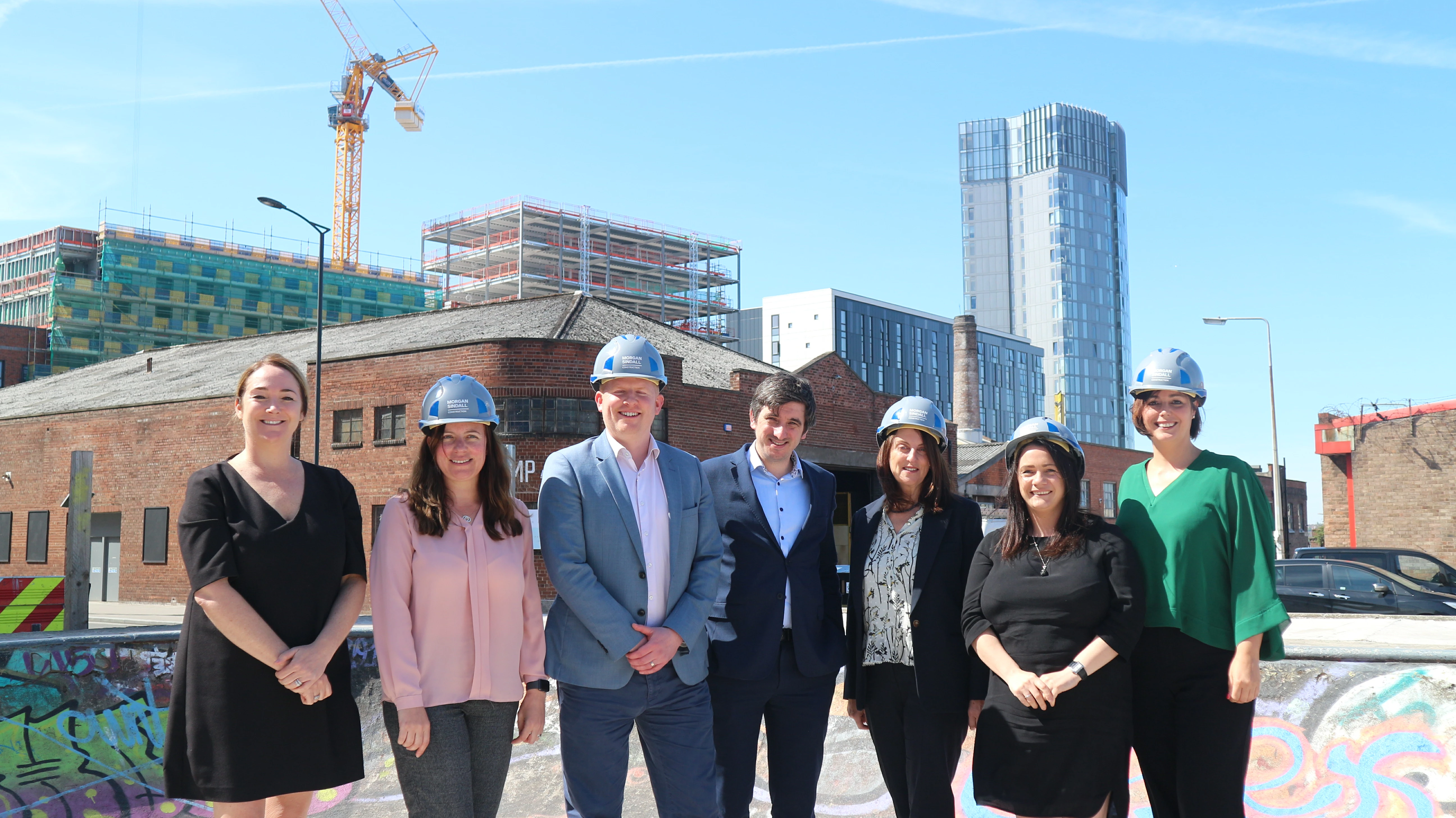 (L-R) Stephanie Harrison, Regenda Group, Gill Roberts, Morgan Sindall Construction, Andy Macfarlane, Curtins, Ged McNicholl, Faithfull+Gould, Dawn Coward, Ryder Architecture, Zoe Wallace, Agent Academy, Susan Patterson, Morgan Sindall Construction