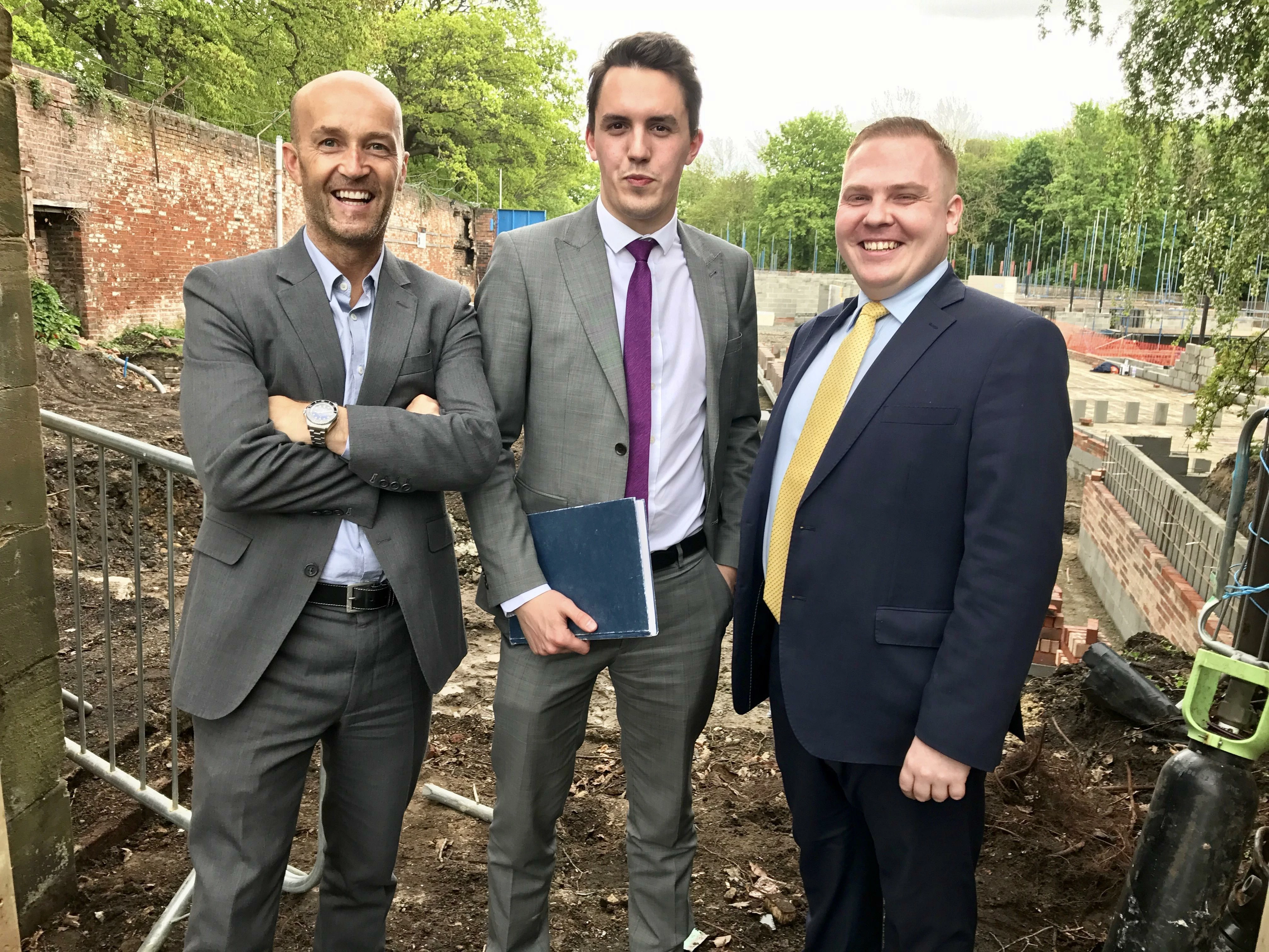 L-R: Bradley Hall's Peter Bartley, Matt Hoy and Lewis Chambers