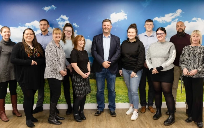 Chris Bingham, group chairman (centre) with some of the Craggs Energy team.