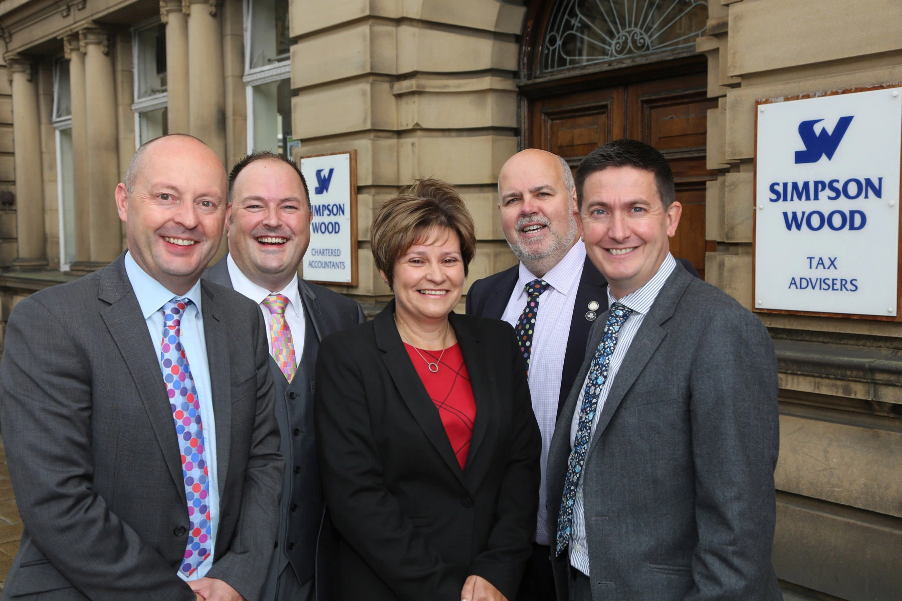 Leading the merger of Simpson Wood incorporating Bamforth & Co (L to R): directors Paul Carson, Danny McAllister, Diane Pettinger, Adam Bamforth, and managing director Mark Fielding.