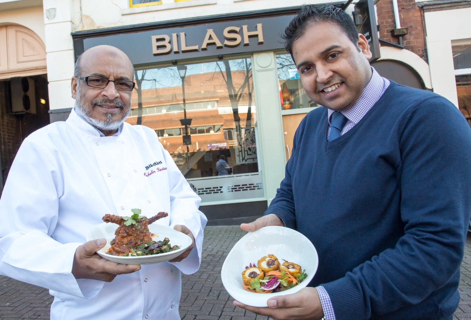 (l-r) Sitab and Mohammed Khan (owners of the Bilash)