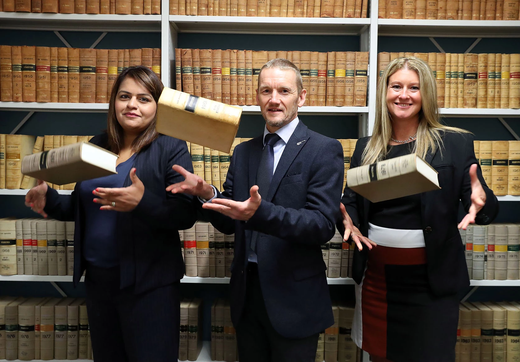 (l-r) Jagdip Bains (Talbots), Haydn Davies (Birmingham City University) and Rachel Pardoe (Talbots) 