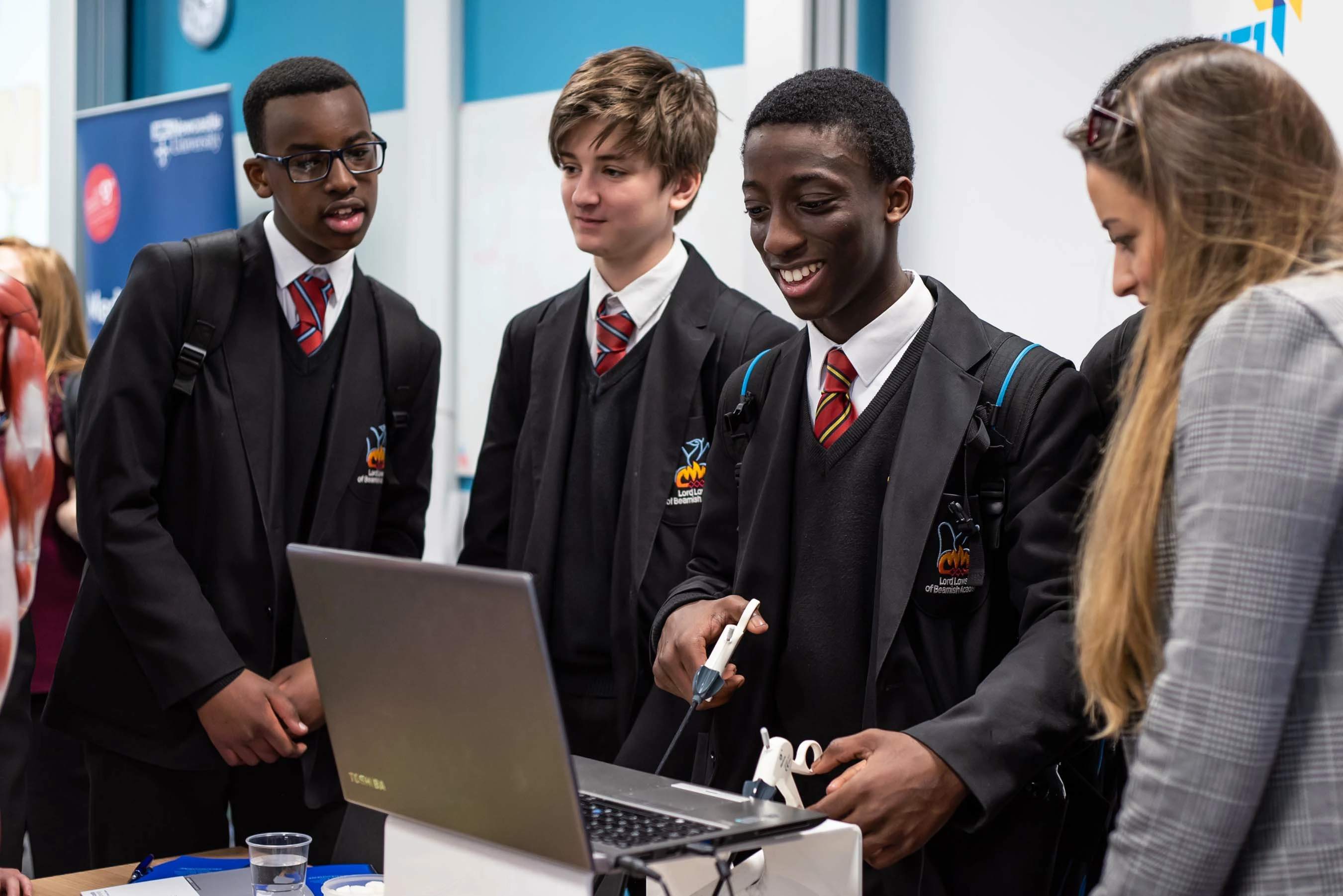 Students from Lord Lawson of Beamish Academy learning about different careers in the healthcare industry 