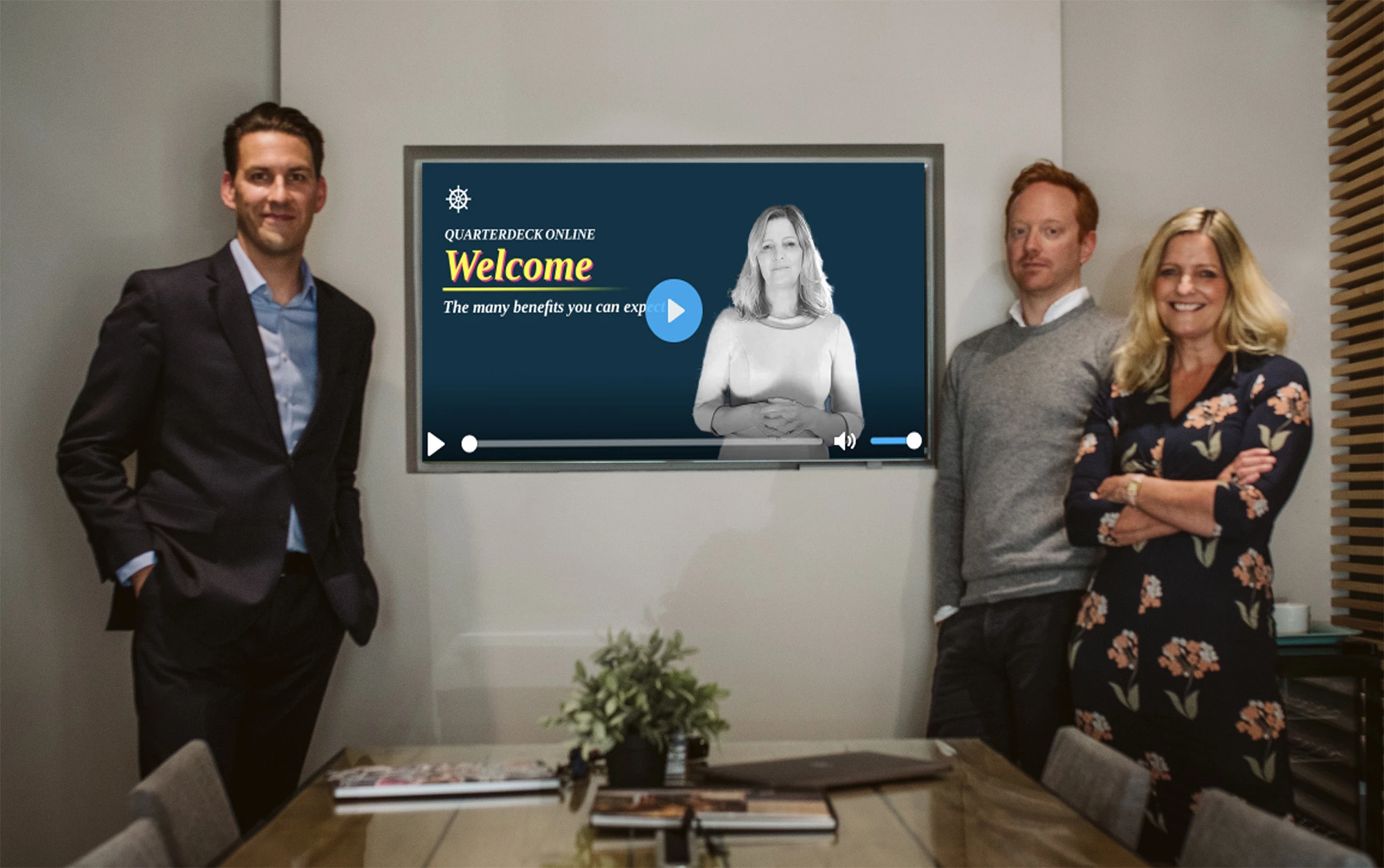 (L to R): The Quarterdeck team comprising director and head of training Alan Aucoin; operations director Kris Northfield; and managing director Laura Bouttell