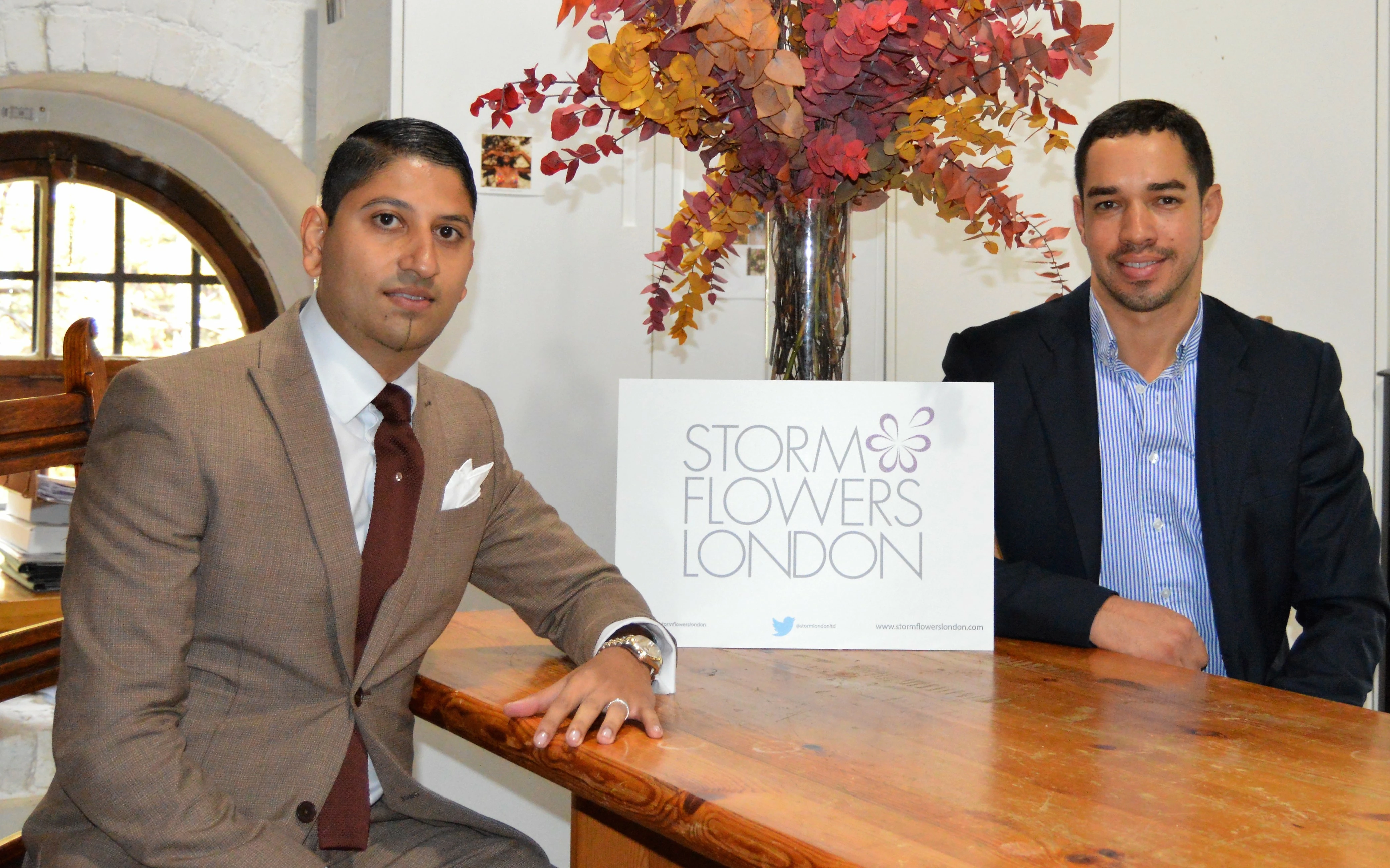 NatWest's Rahul Modasia (left) and Storm Flowers owner Joao Rocha