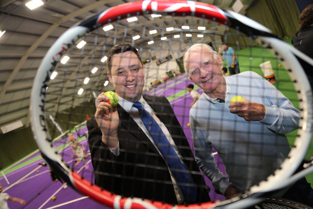 Mayor Ben Houchen (left) with Tennis World Middlesbrough founder Foster Garton