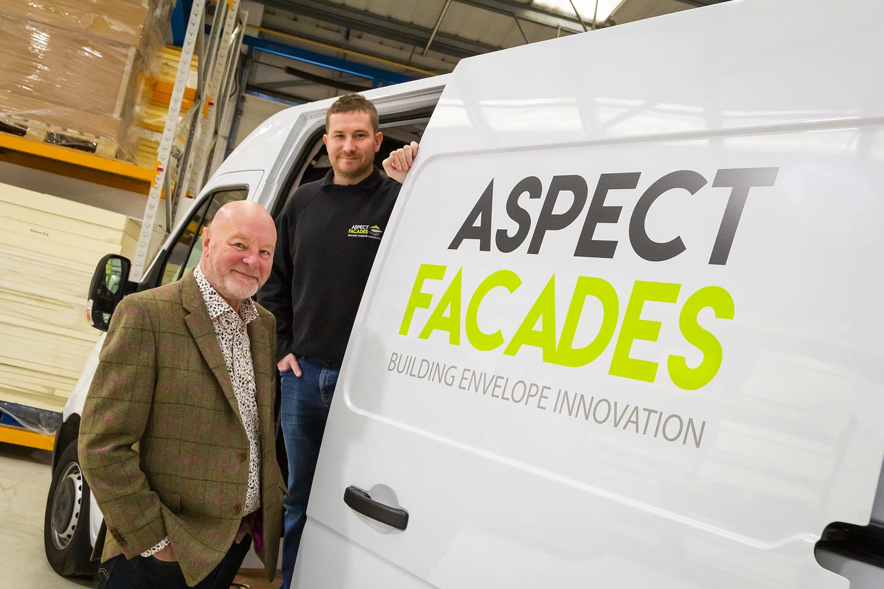 (L-R) Business coach Ian Kinnery, managing director of Aspect Facades Dan Parker