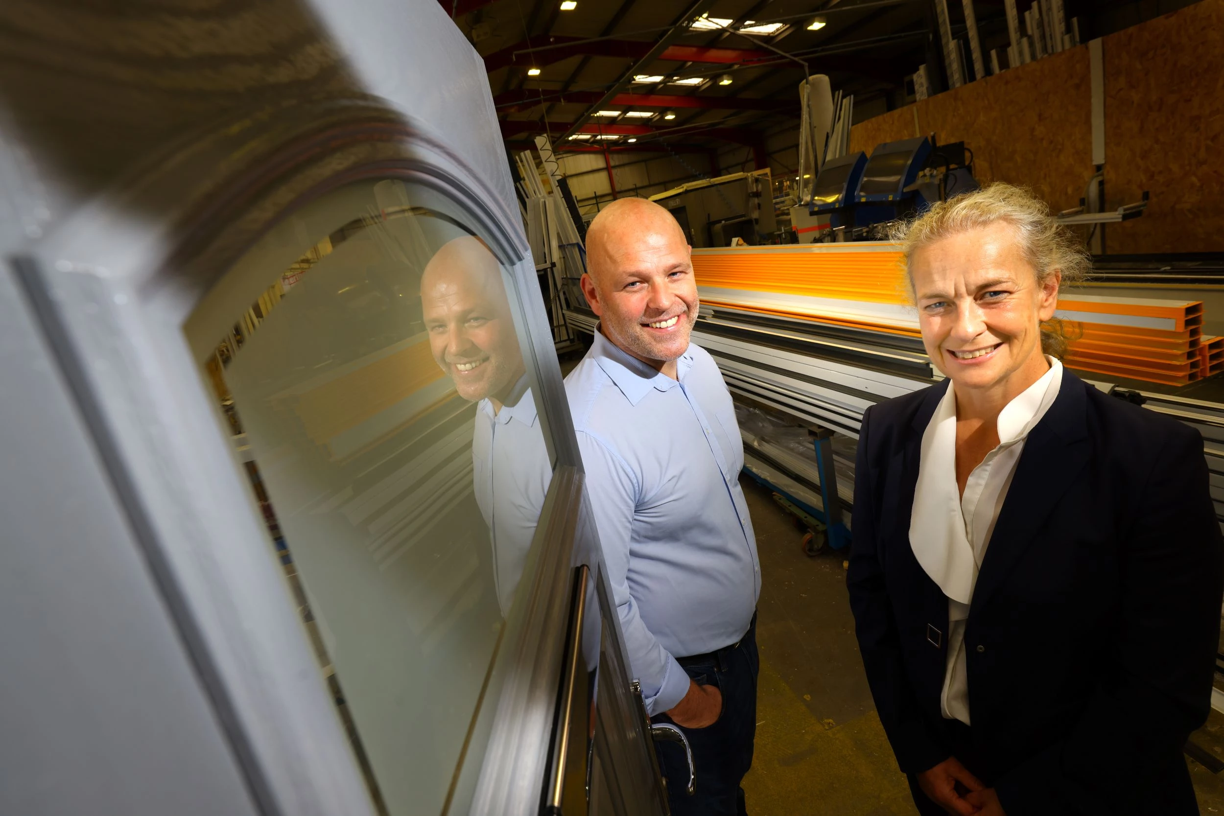 Steven Allen, managing director at NE&C Windows & Doors, with Jane Siddle, senior investment executive at NEL Fund Managers.