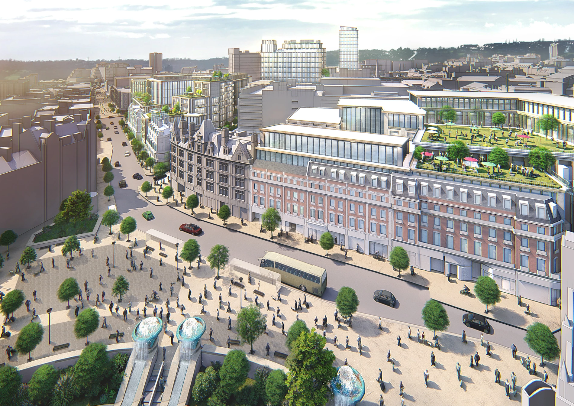 A CGI of the Sheffield city centre regeneration scheme known as Heart of the City II.