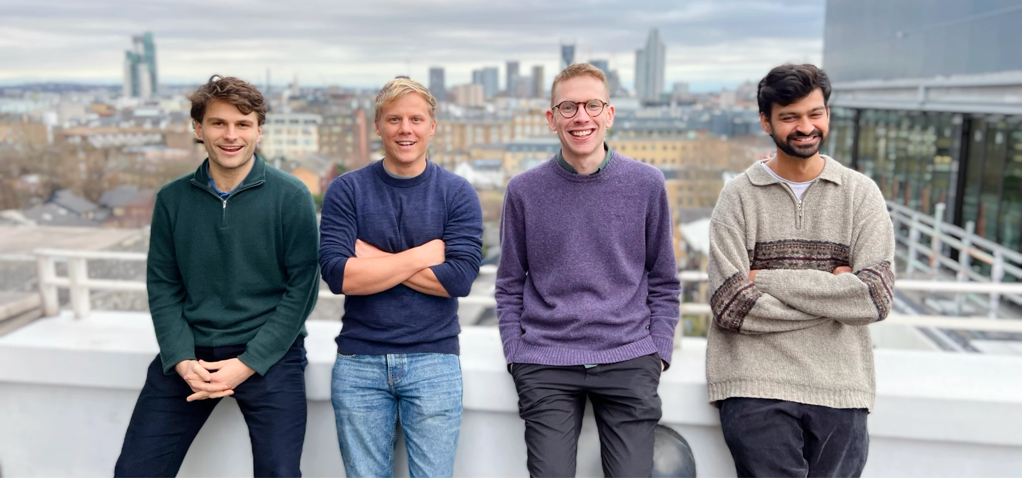 The HireAra founding team, Tom Carr, Alex Owen, Thomas Vose and Adam Driver.