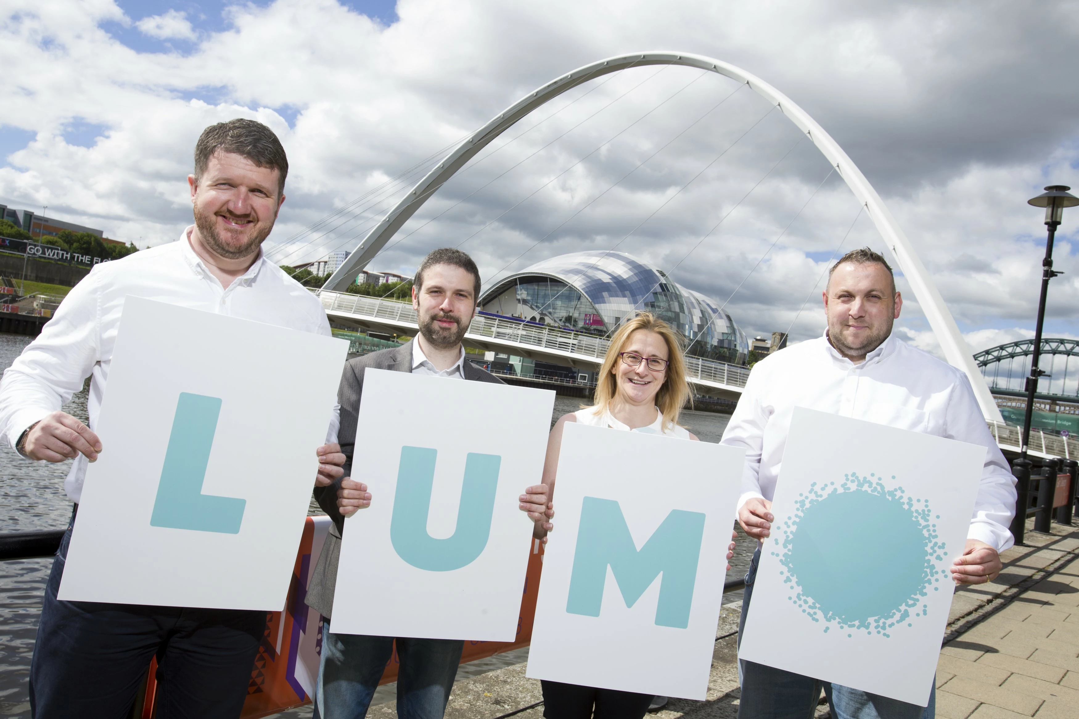 (L-R) Joe Routledge BD Manager, Lee Quarzi Director, Joanne Warren Managing Director, Darren Wingfield Marketing Manager at Lumo