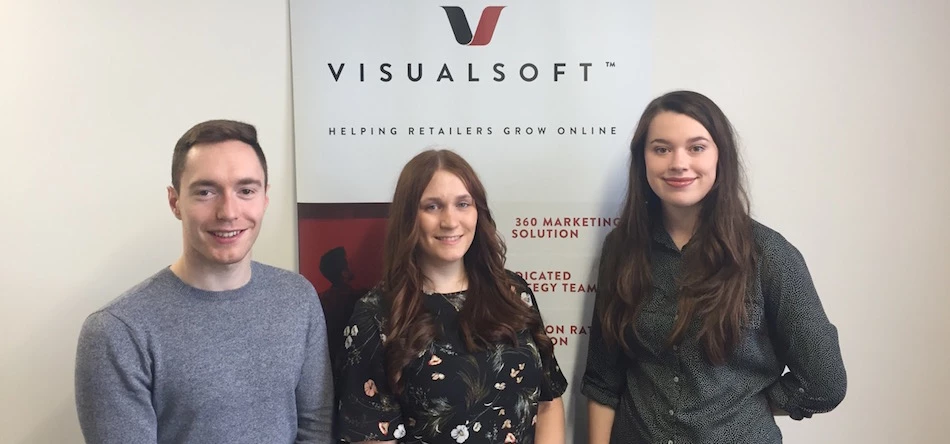 Visualsoft's latest appointments L-R: Josh Garside, Rachael Pegram and Claire Lambert