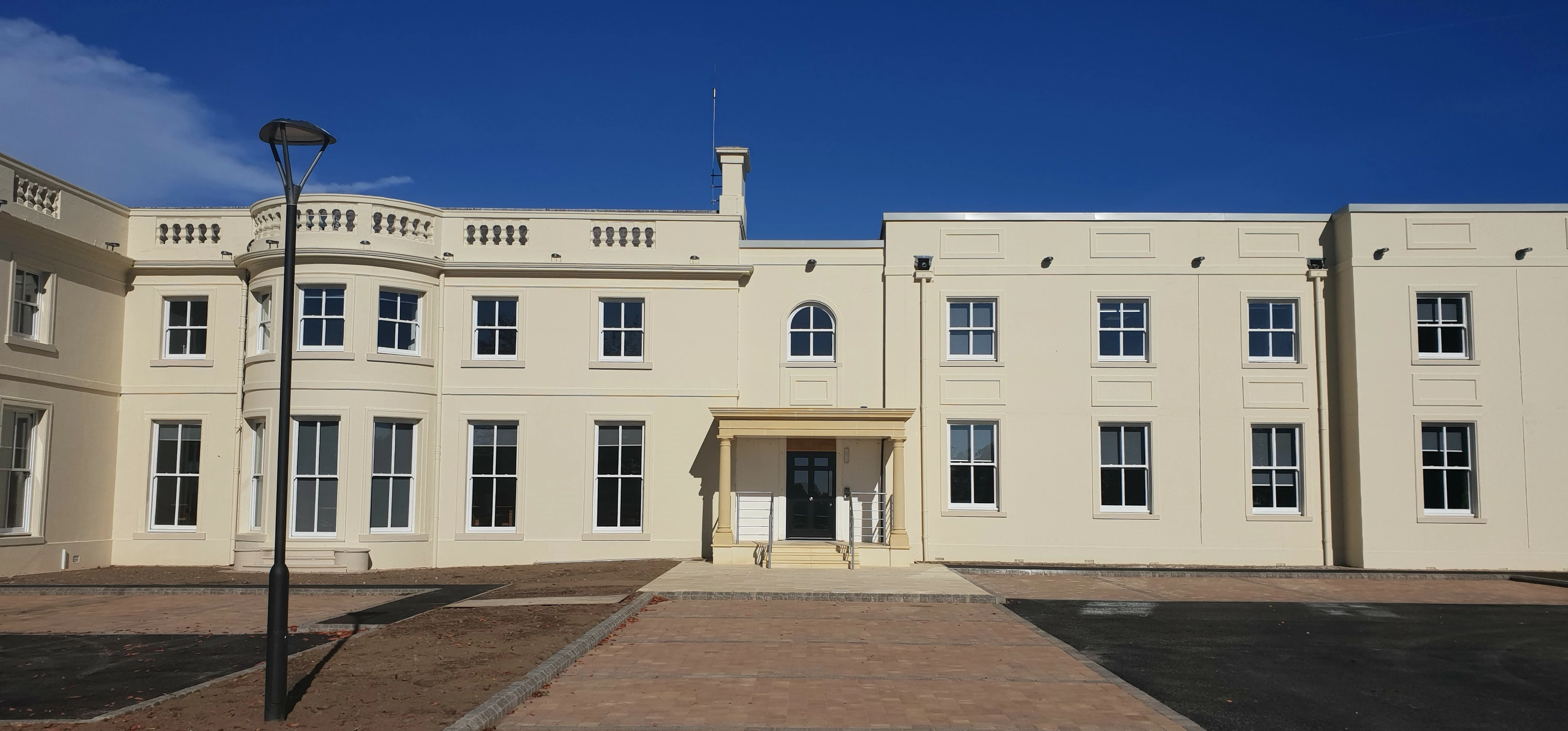 A front view of the renovated period property.