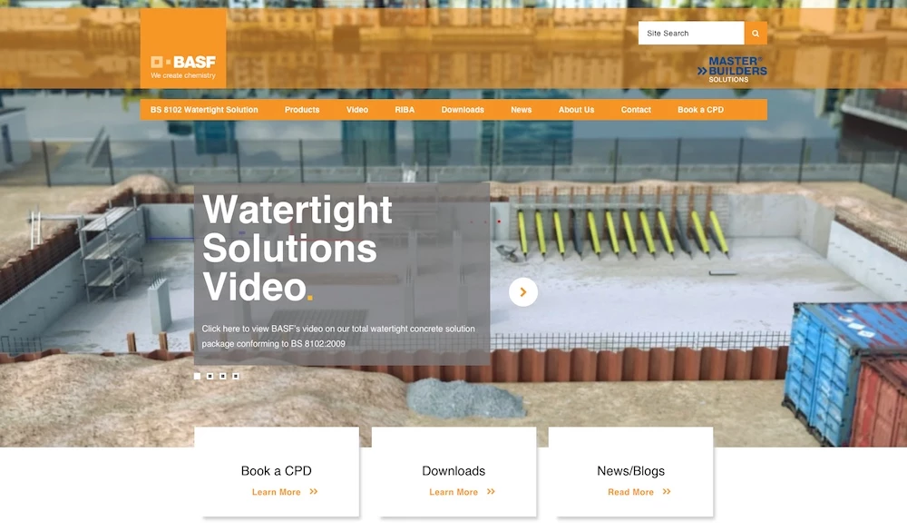 BASF's new watertight solutions microsite