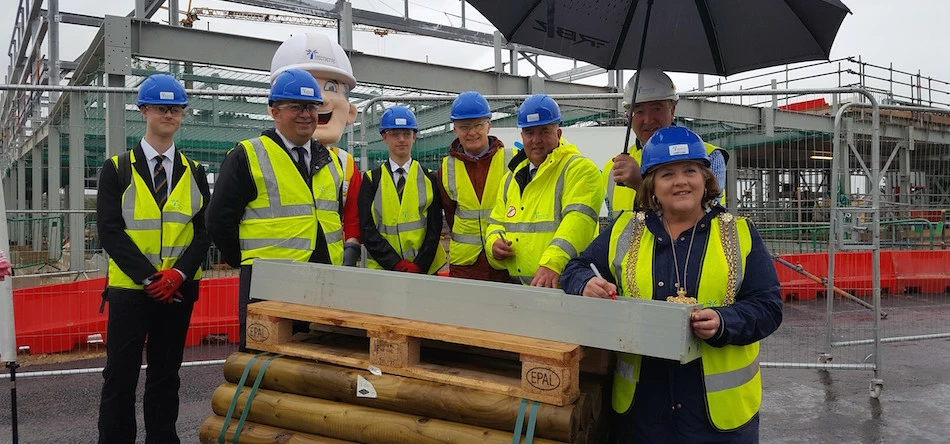 At the topping out ceremony for the last Springwell Leeds Specialist Academy building