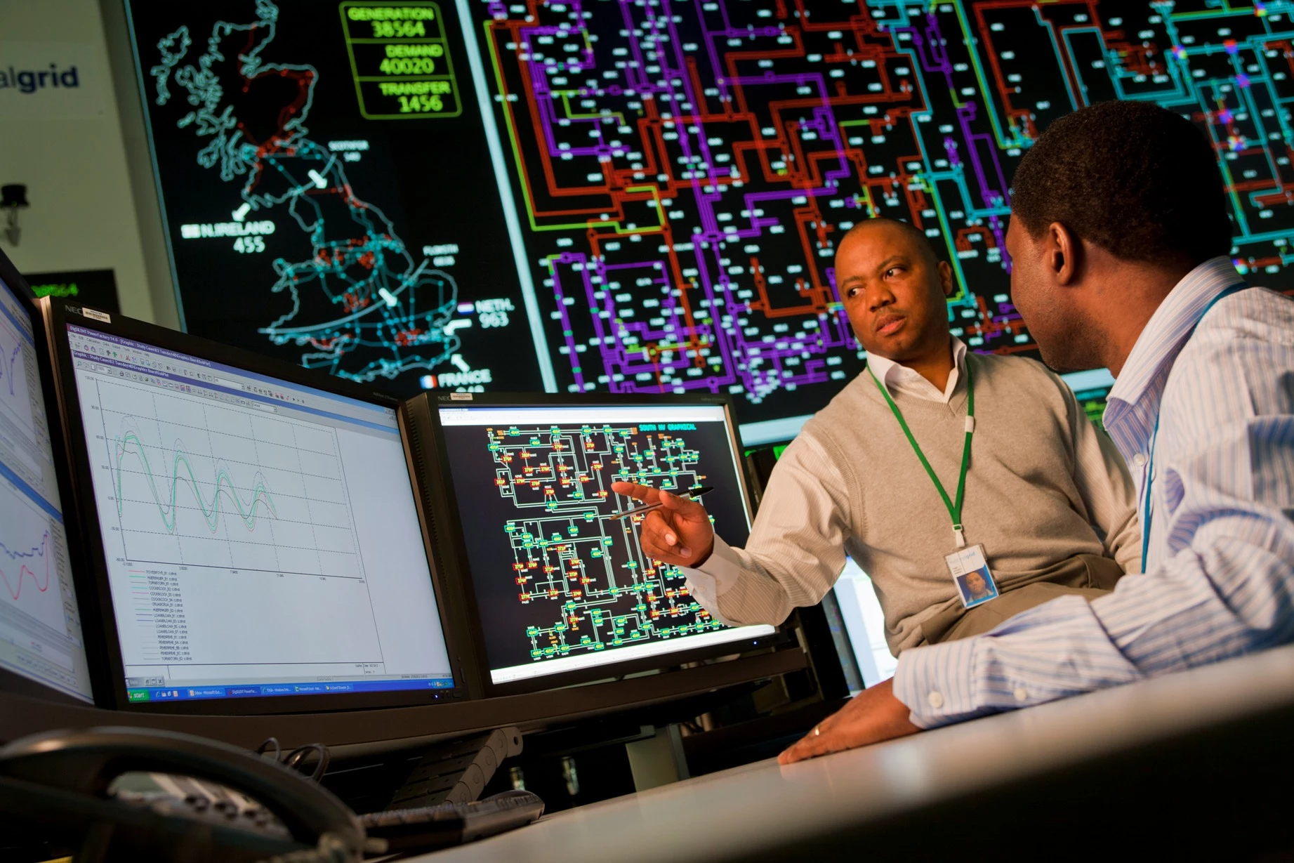 National Grid workers in the control room _ supplied courtesy of National Grid