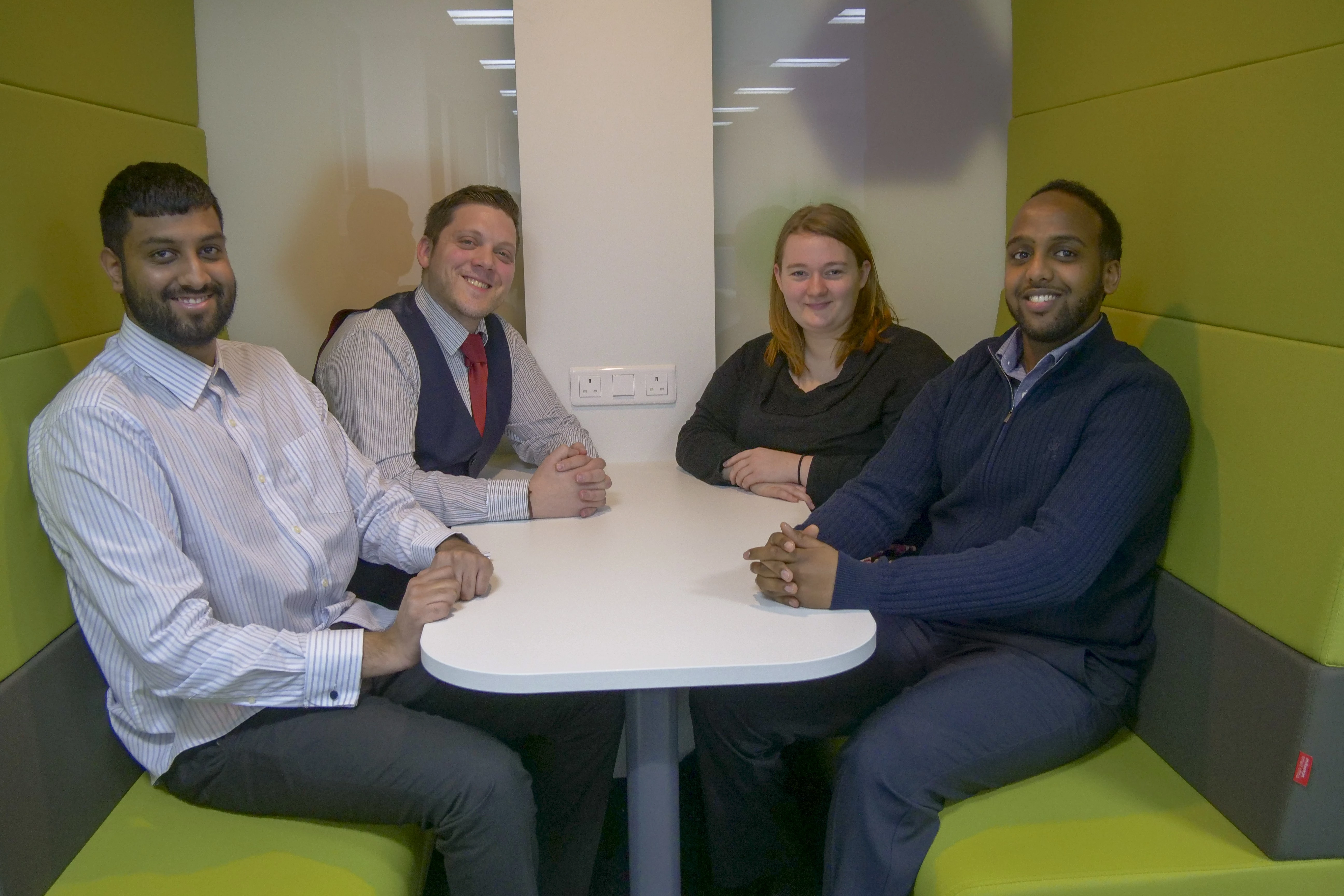 L-R: Saggezza newcomers Umar Mahmood, David Hutchinson, Connie Leighton and Sakariya Madar