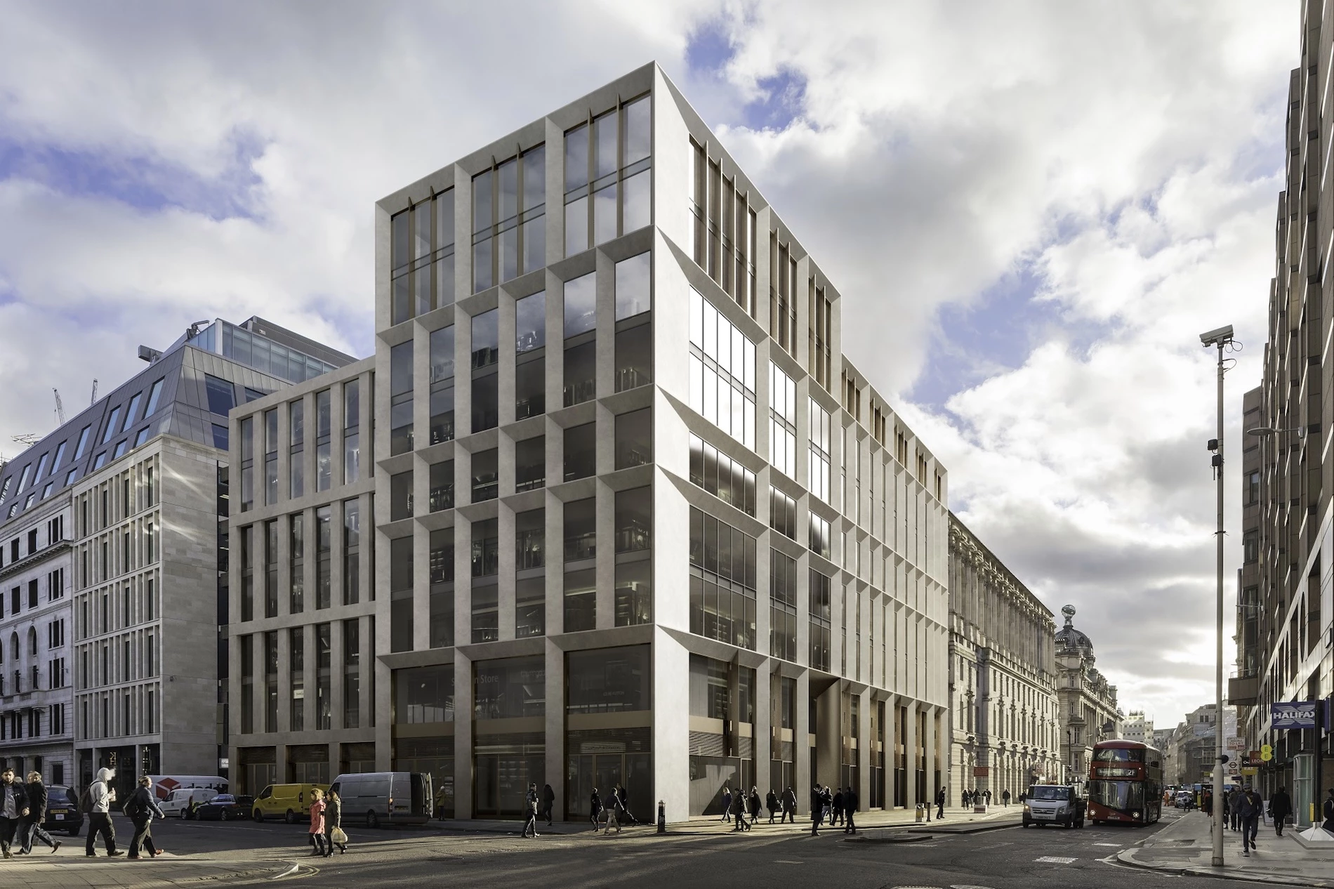 CGI of the refurbished 120 Moorgate. 